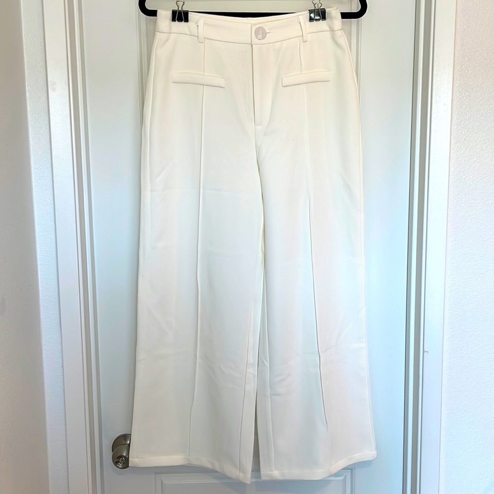 Brand New Wide Leg White Trousers
